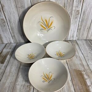 Lifetime China Co Fieldcrest Wheat Bowls Set 4 Vintage Semi-Vitreous Alliance OH